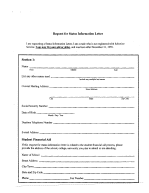  Status Information Letter Sample 2009