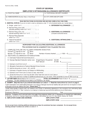 Georgia G4 Form