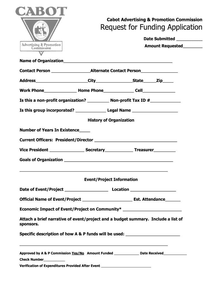 Cabot Advertising & Promotion Commission  Form