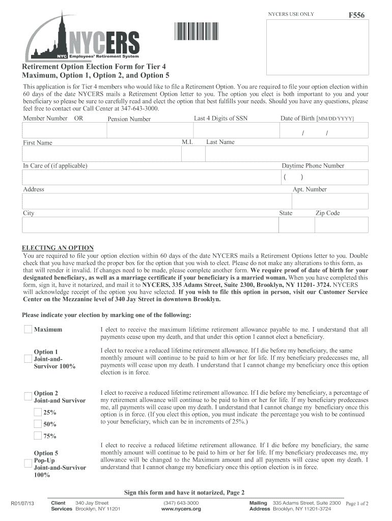  Nycers Form F556 2013