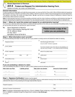 Illinois a H Protest Form