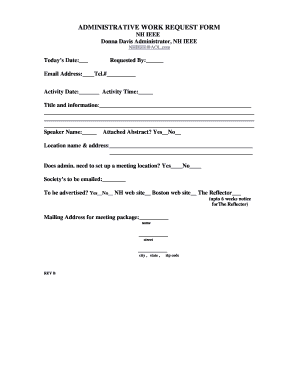 Administrative Work Request Form