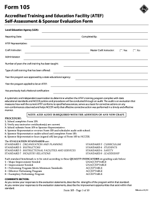 Nccer Form 105