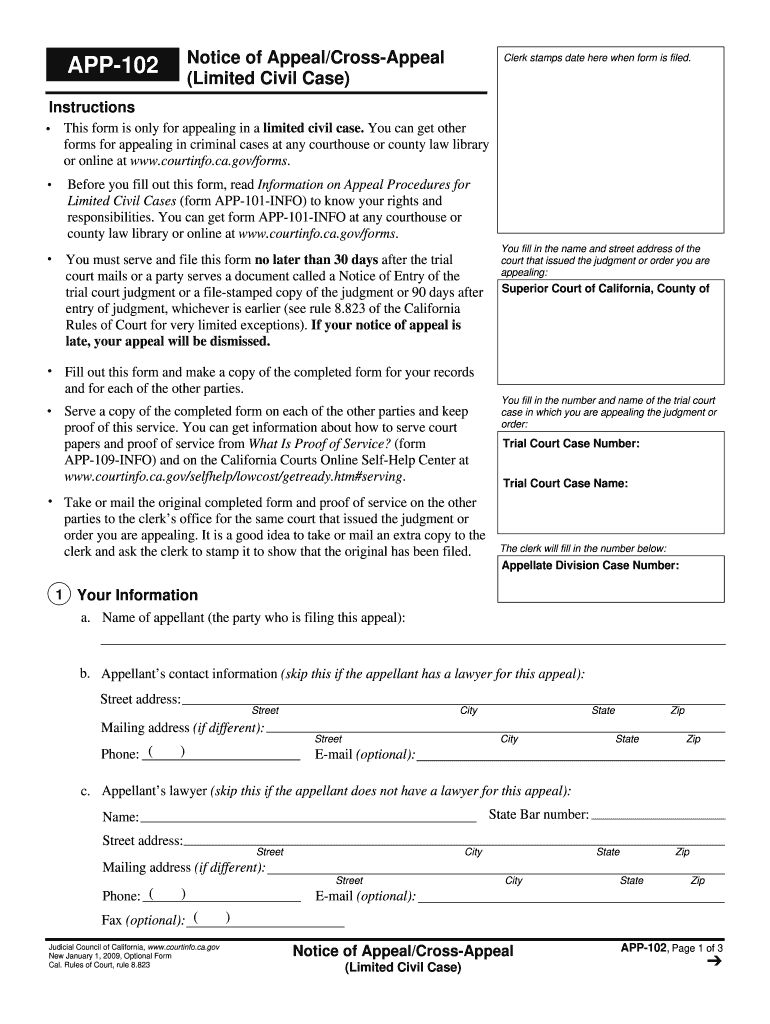 Get and Sign App 102  Form 2009