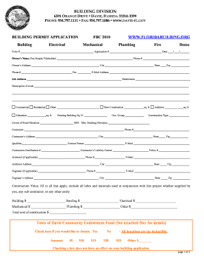 Davie Permit Search  Form