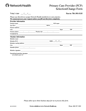 Caloptima Health Network Selection Form