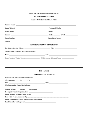 Special Education Referral Forms