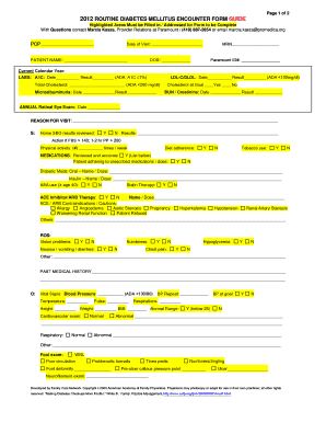 Routine Diabetes Encounter Form