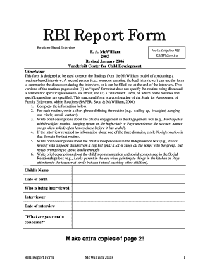 RBI Report Form Revision Siskin Children&amp;#39;s Institute