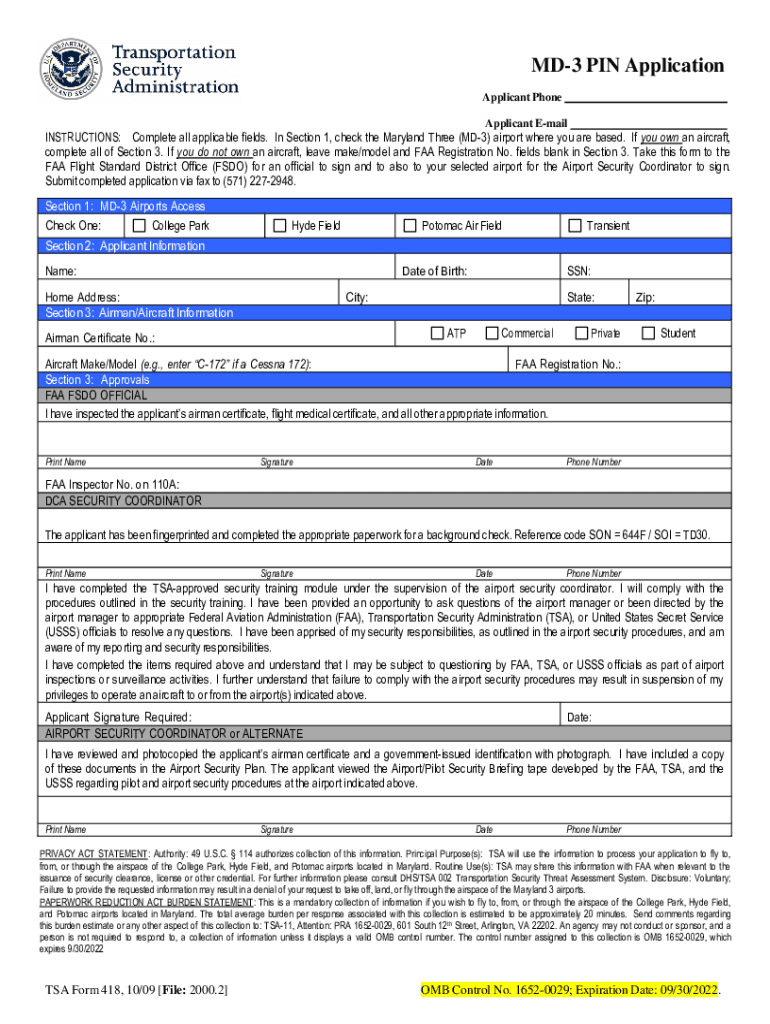 Three Pin Application Form