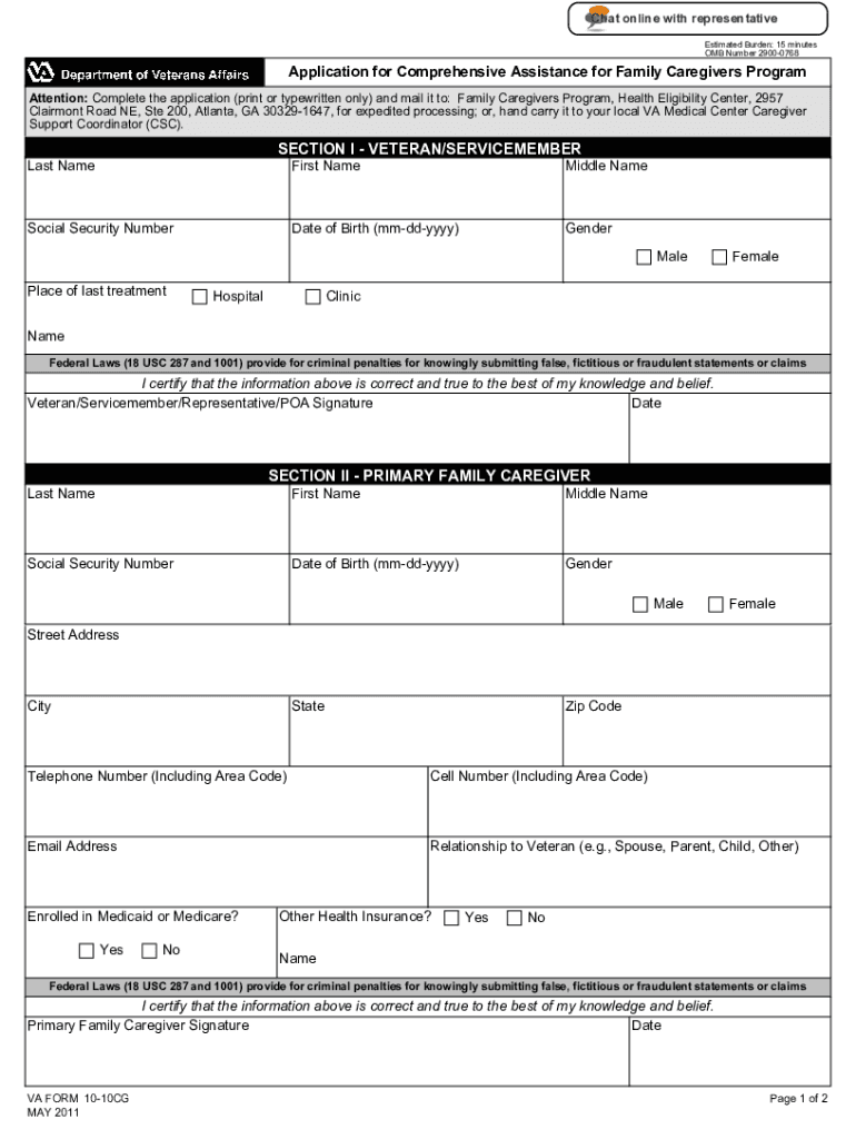  Va Form 10 10cg 2011