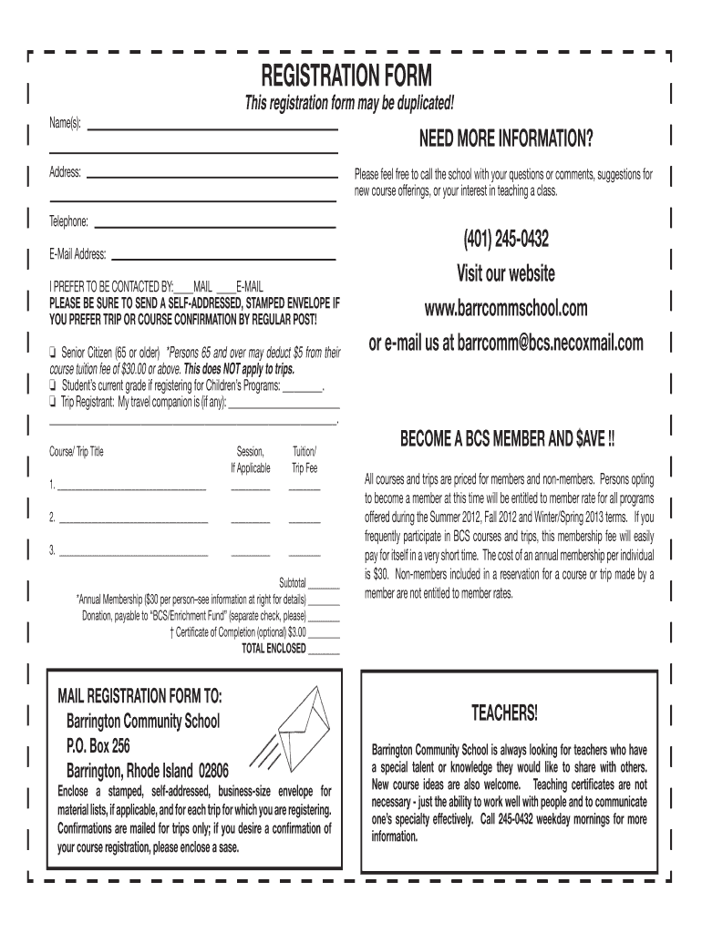 Registration Form  Angelfire