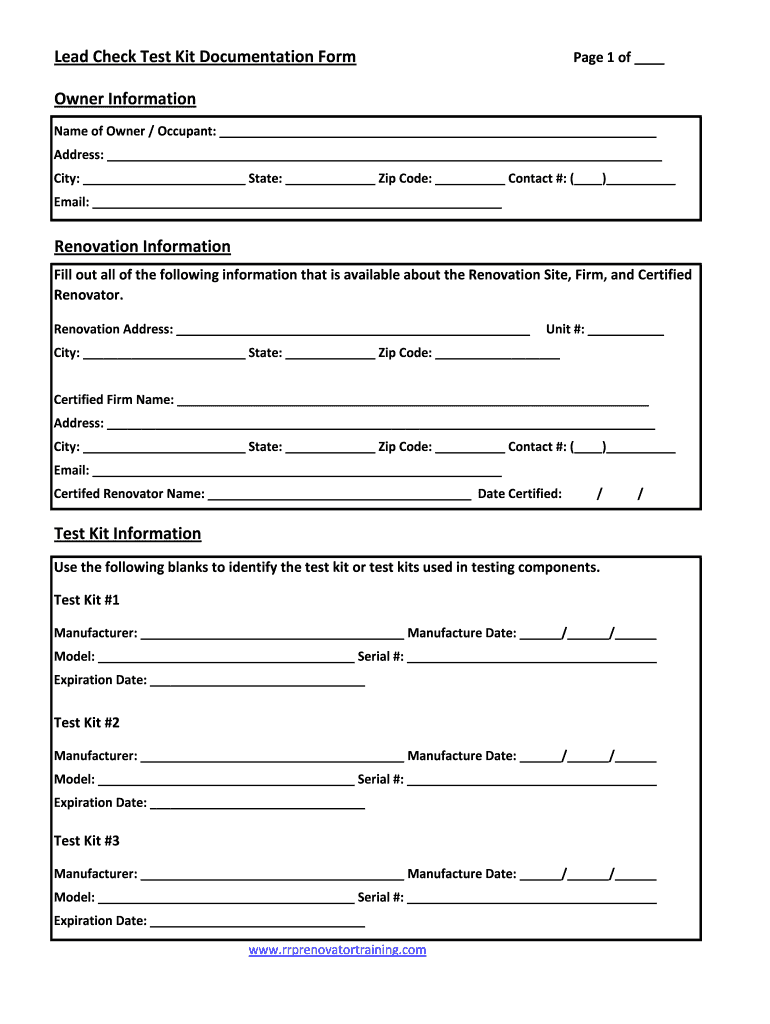 Lead Test Forms