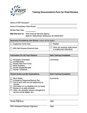 Document Training Form