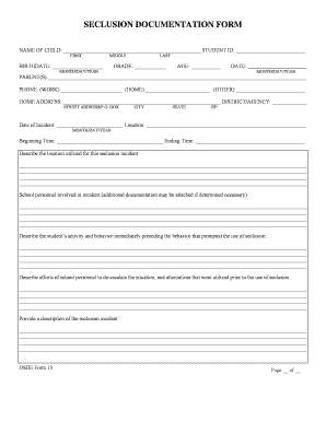 Documentation Form