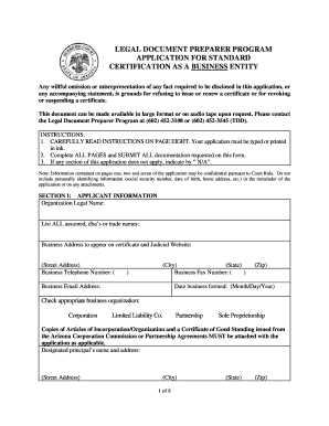 Certified Legal Document Preparer Program  Form