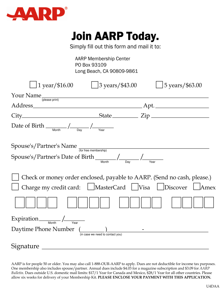 Join Aarp  Form