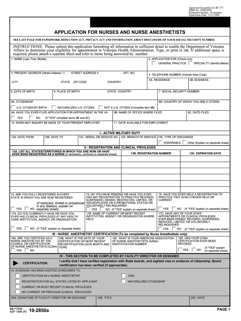 Get and Sign 10 2850a  Form 1998