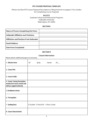 Course Proposal Template  Form