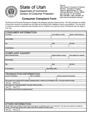 Consumer Complaint Form