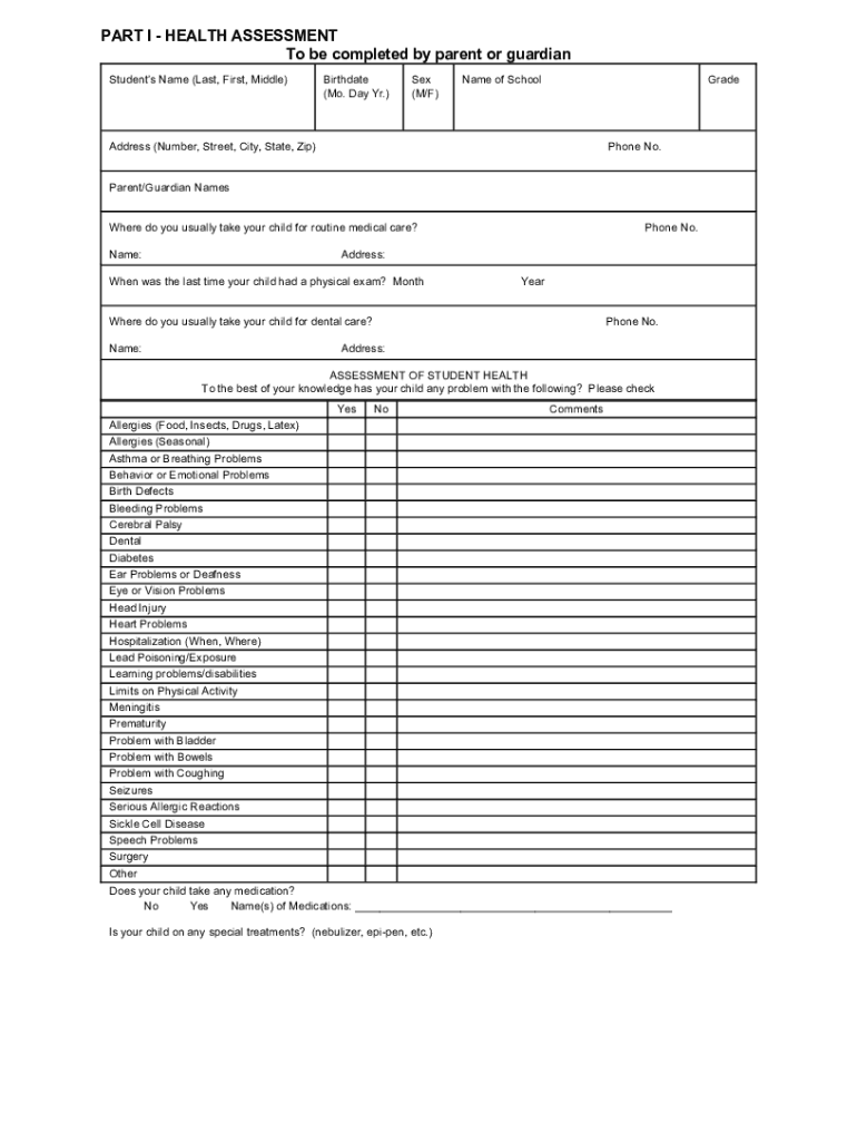 School Physical Form PDF