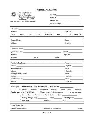 City of Rockledge Permit Search  Form