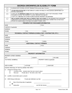 Georgia Brownfields Eligibility Form