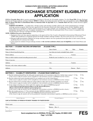  Kshsaa Foreign Exchange Form 2013-2025