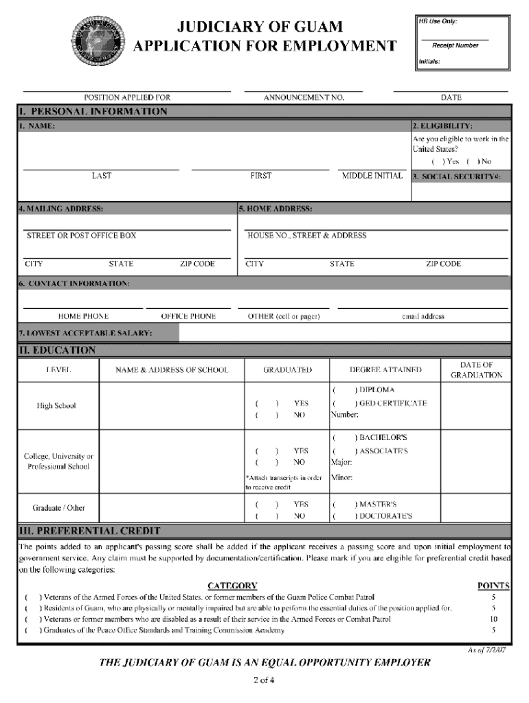  Guam Application 2007-2024