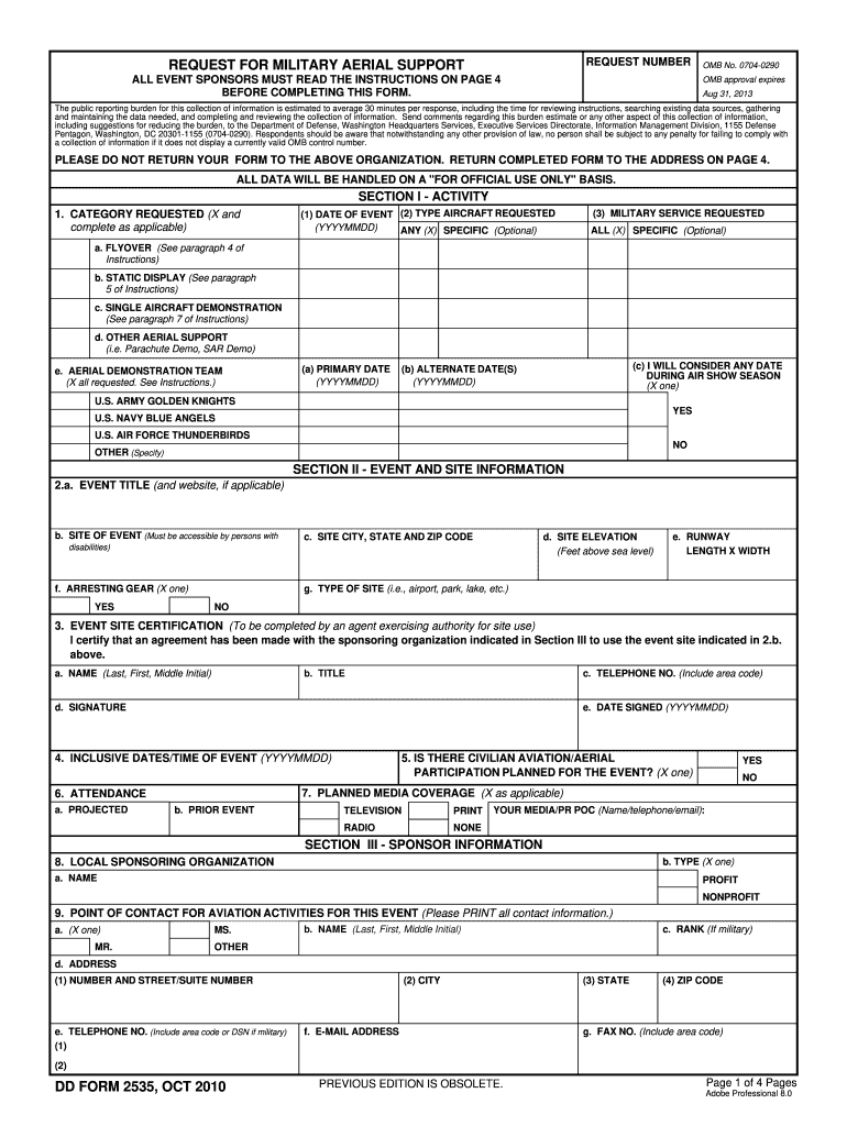  Dd Form 2535 2010