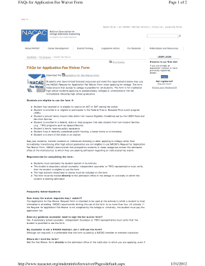 Nacac Fee Waiver Fillable  Form