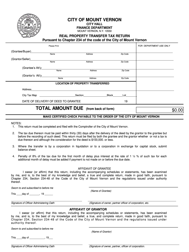 Get and Sign Real Transfer Tax Return  Form