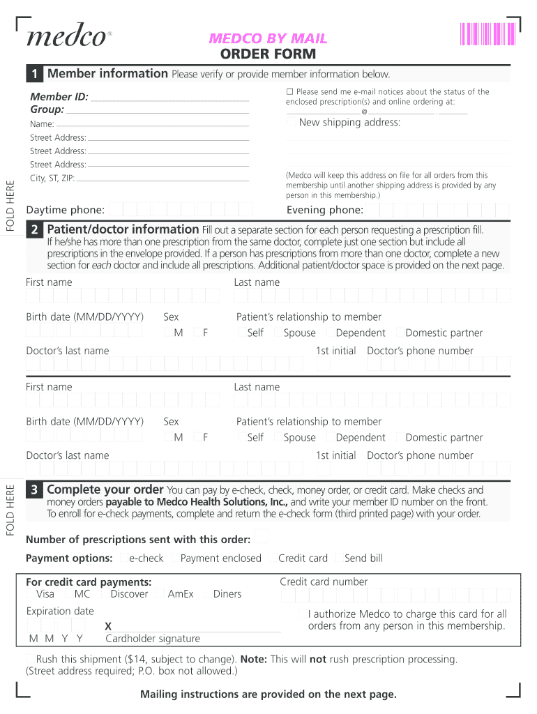 Medco Prescription Mail Order Form Kansas
