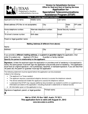 Stap Application  Form