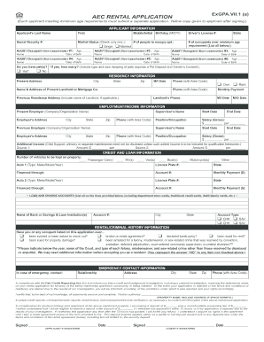 Aec Rental Company  Form