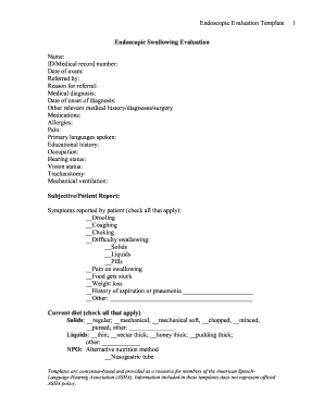 Barium Swallow Report Template  Form