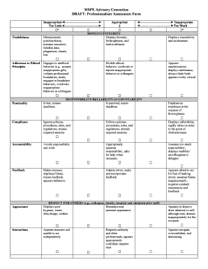 Sabalis Mspe Advisory Committee Draft Oprofessionalism Assessment  Form