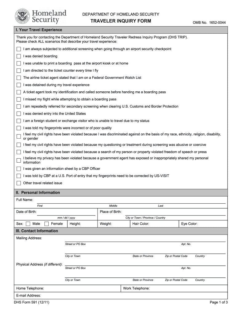  Dhs Form Inquiry 2011