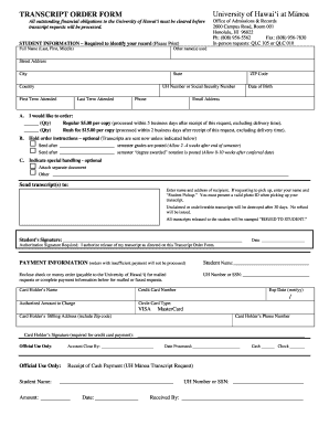 Uh Hilo Transcript Request Form