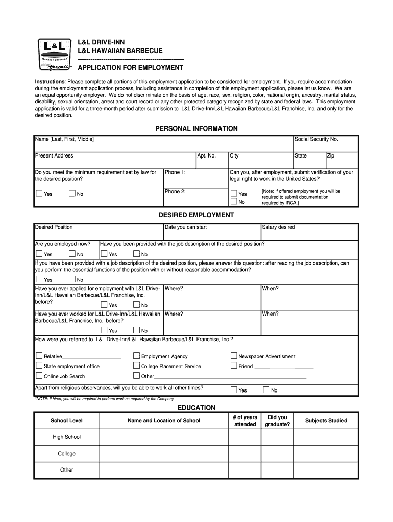 L L Application  Form