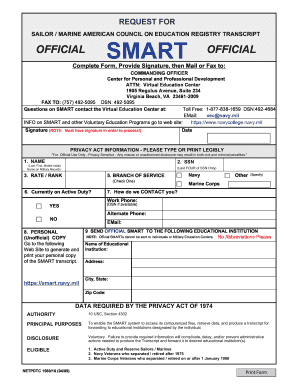 Smart Transcript Request Form