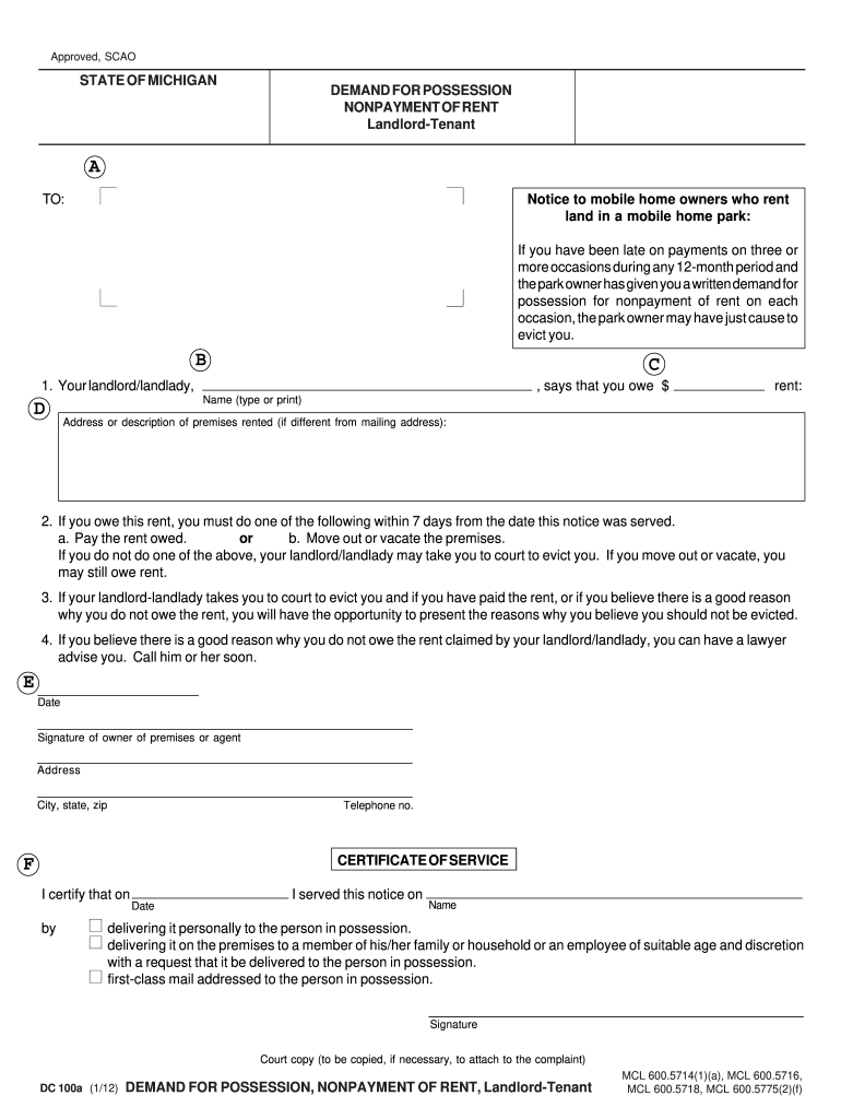 Dc 100a  Form