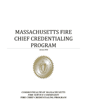 Massachusetts Fire Chief Credentialing Program Form