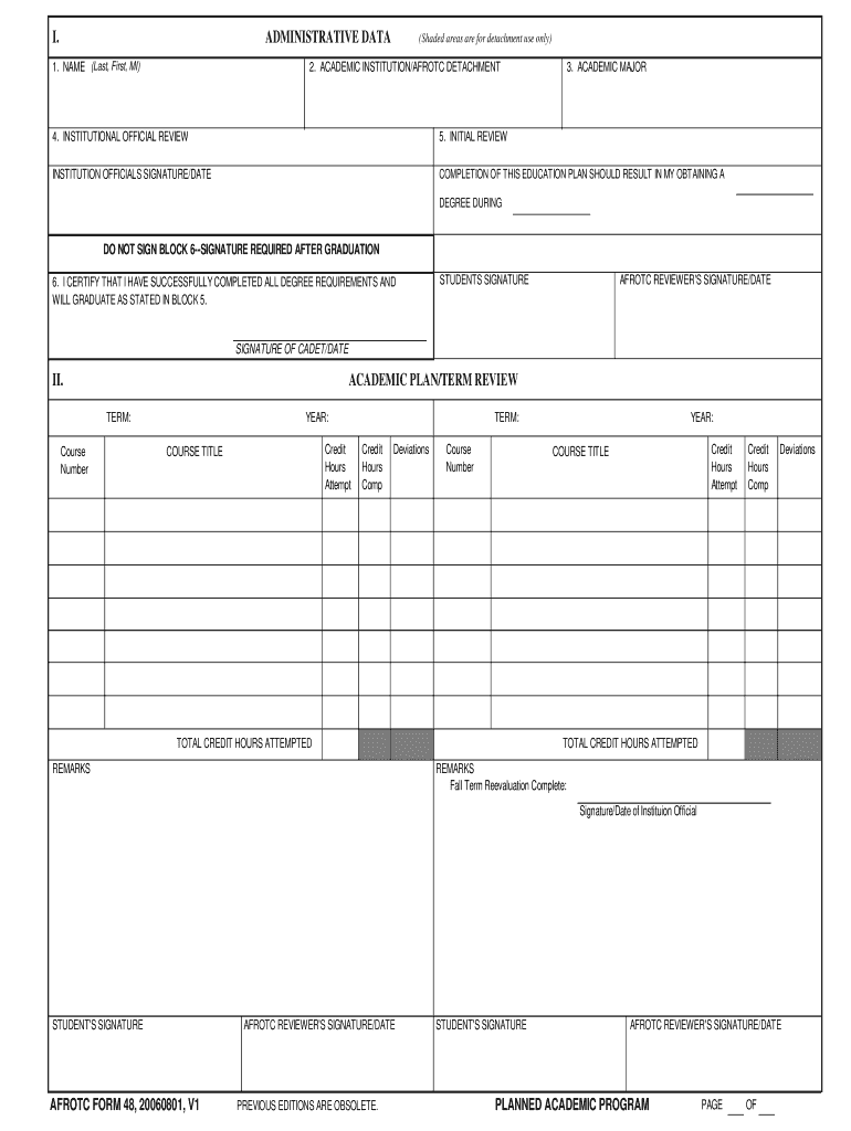  Afrotc Form 48 2006-2024