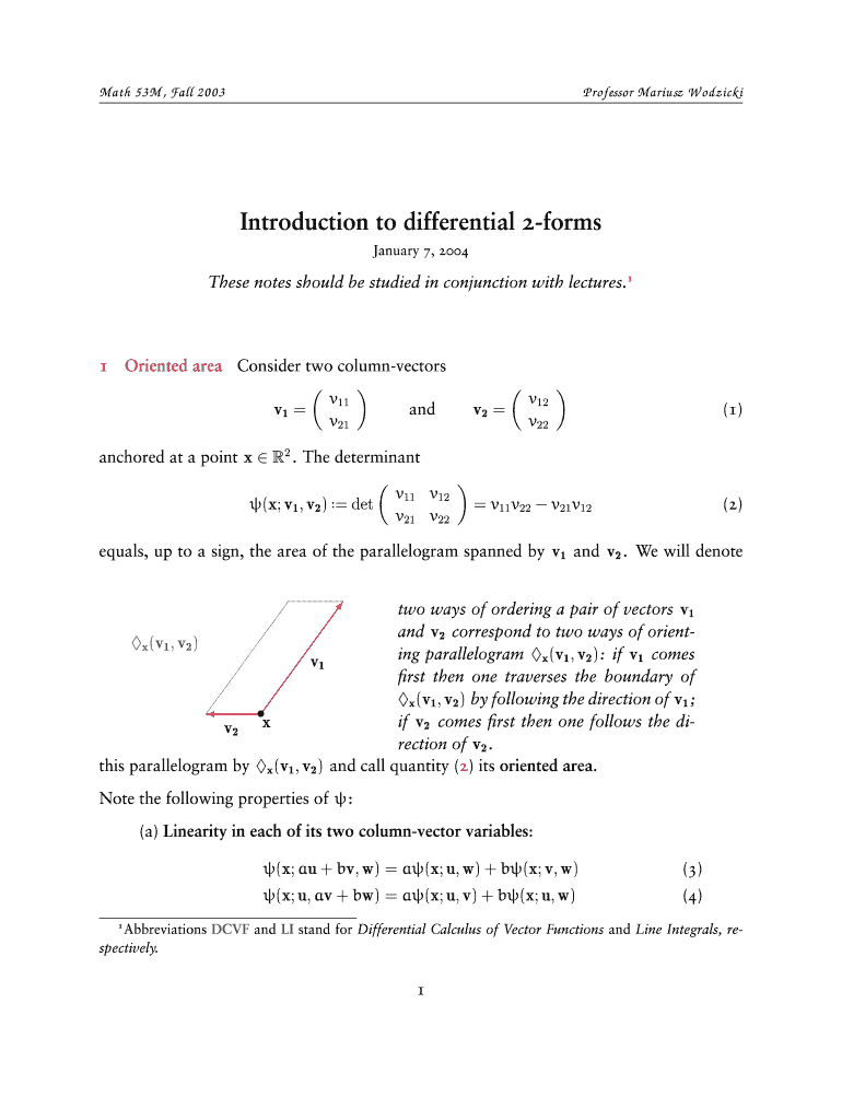 Introduction to Differential 2 Forms  Math Berkeley