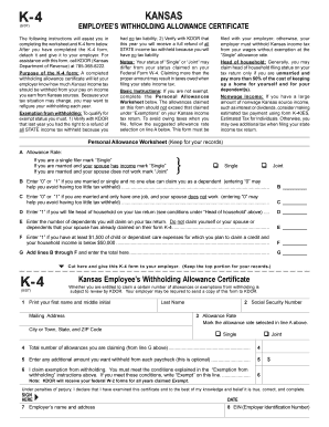 Kansas K4 Form