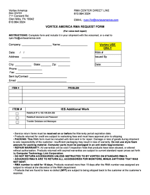 Vortex Optics Service Request Form