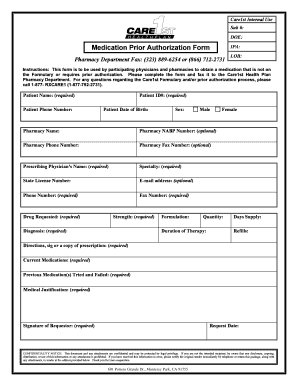 Care1st Prior Auth Form