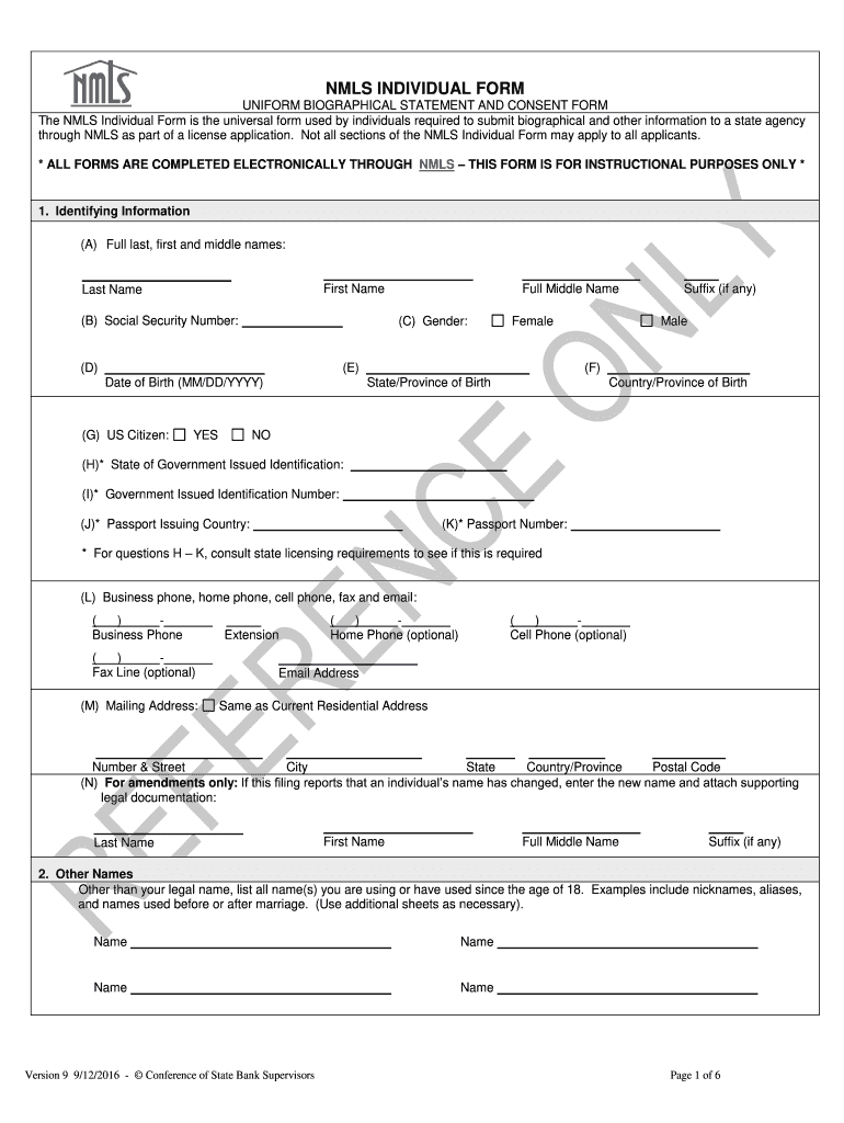 Nmls Individual Fill in Form