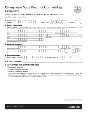 Pearson Vue Cosmetology Practice Test  Form